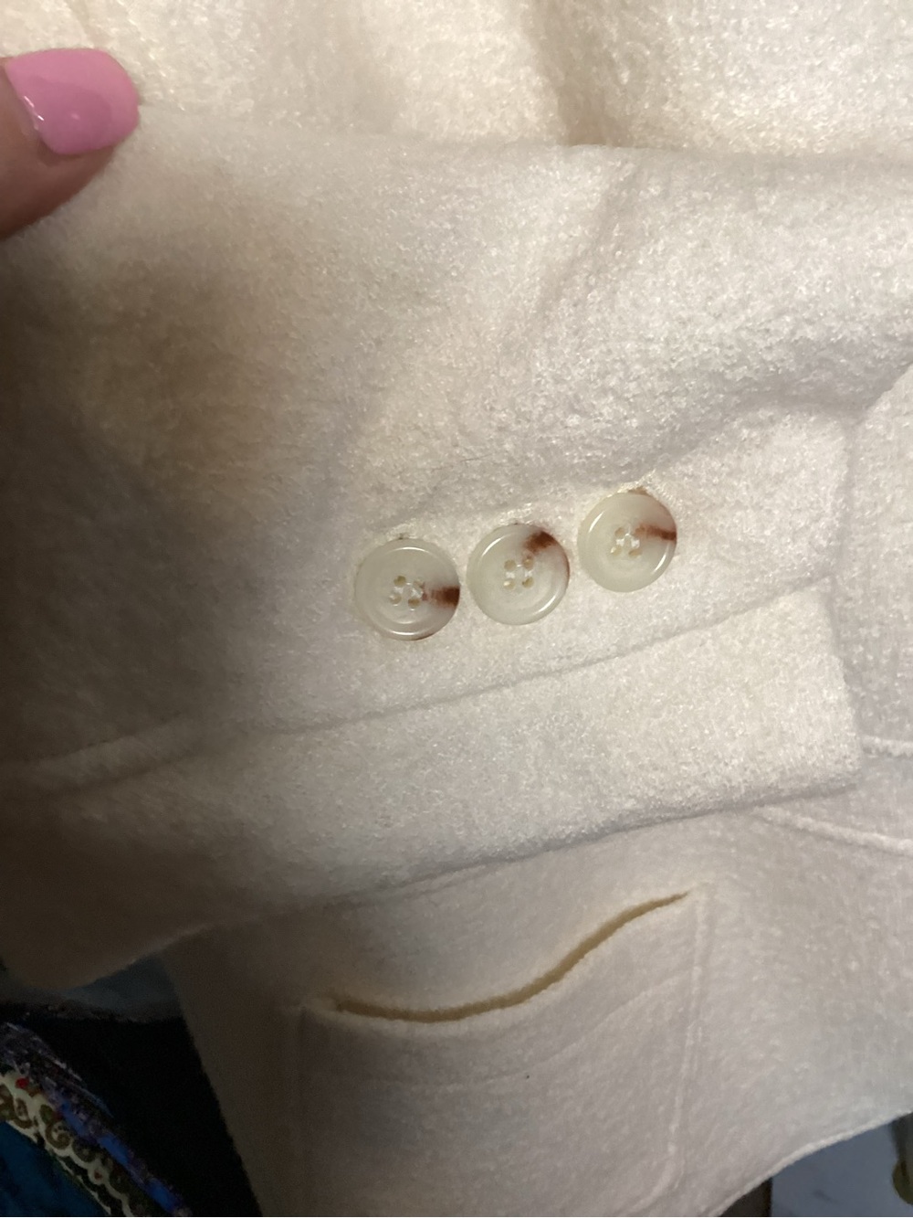 Talbots Cream Textured Two-Button wool blazer coat - Picture 4 of 5